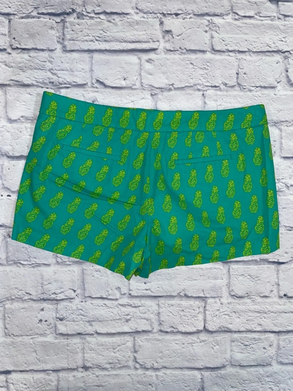 J. Crew 3” Printed Shorts Green Pineapple Print Women Shorts